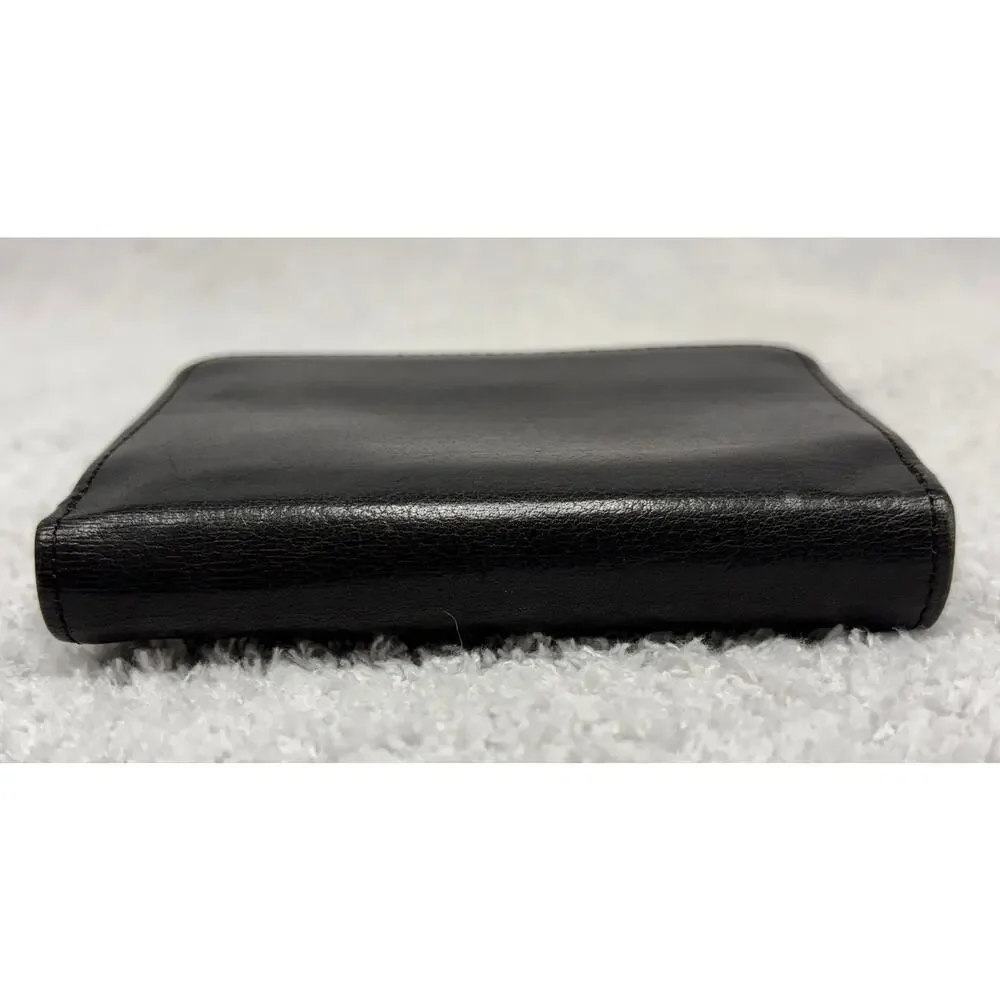 Vintage Coach Black Water Buffalo Leather French Wallet #80660